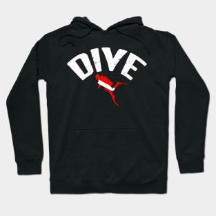 Funny Scuba Diving Dive Down Flag Awesome Marine Diver Gifts Hoodie